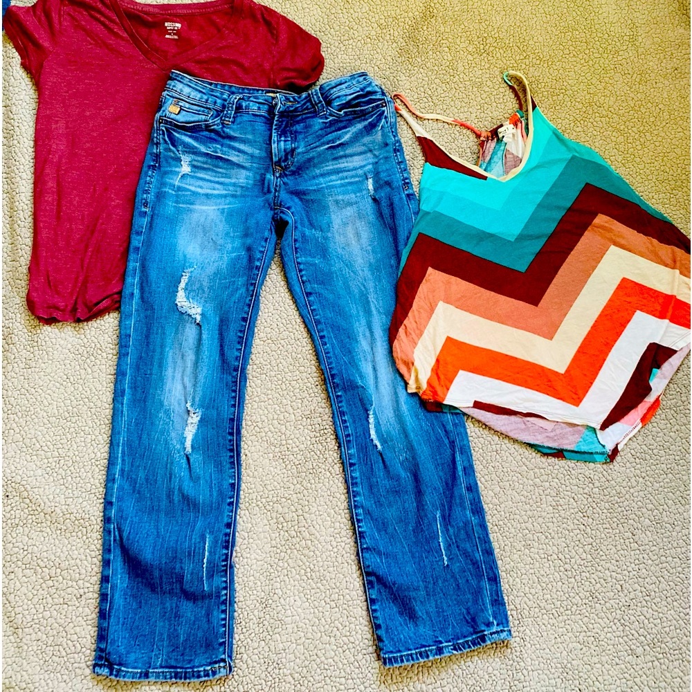 Dear John jeans factory distressed sz Mossimo & love j sz m lot / bundle